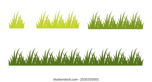 Grass. Collection of grass vector illustrations in flat style. green leaf. Grass illustration isolated on white background