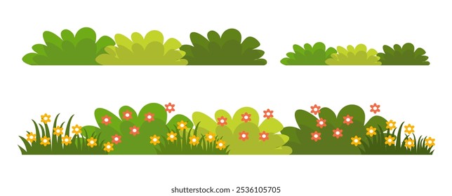 Grass. Collection of grass vector illustrations in flat style. green leaf. Grass illustration isolated on white background