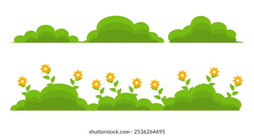 Grass. Collection of grass vector illustrations in flat style. green leaf. Grass illustration isolated on white background