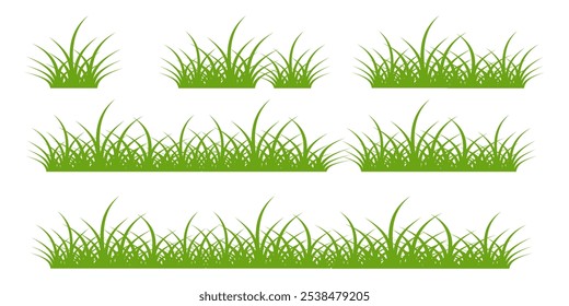 Grass. Collection of grass vector illustrations in flat style. green leaf. Grass illustration isolated on white background