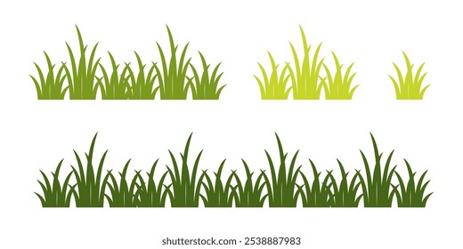 Grass. Collection of grass vector illustrations in flat style. green leaf. Grass illustration isolated on white background