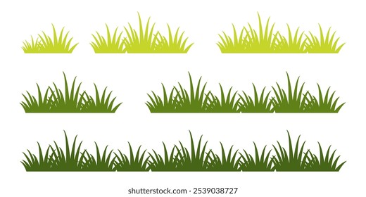 Grass. Collection of grass vector illustrations in flat style. green leaf. Grass illustration isolated on white background