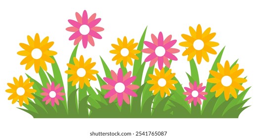 Grass. Collection of grass vector illustrations in flat style. green leaf. Grass illustration isolated on white background. vector grass and flowers