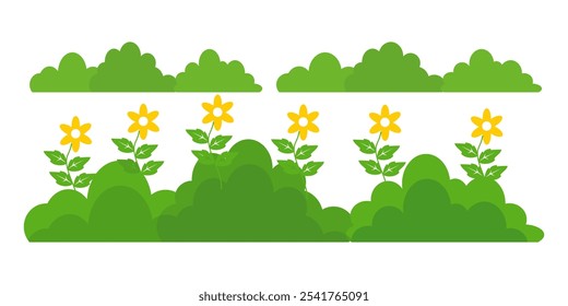 Grass. Collection of grass vector illustrations in flat style. green leaf. Grass illustration isolated on white background. vector grass and flowers