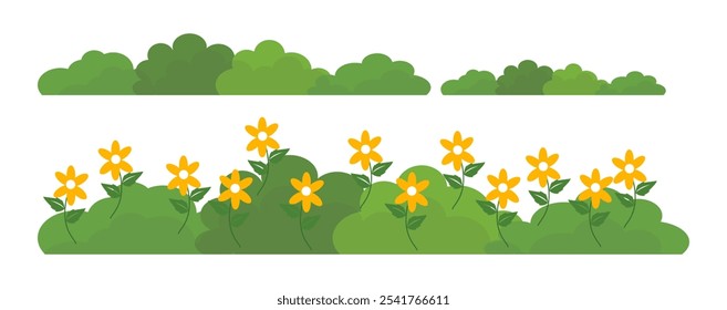 Grass. Collection of grass vector illustrations in flat style. green leaf. Grass illustration isolated on white background. vector grass and flowers