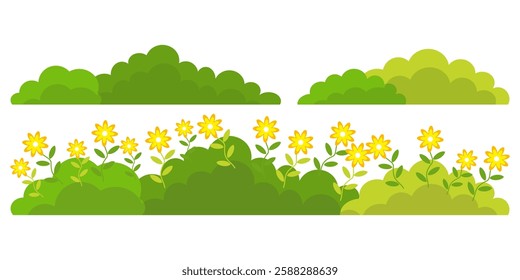 Grass. Collection of grass vector illustrations in flat style. green leaf. Grass illustration isolated on white background