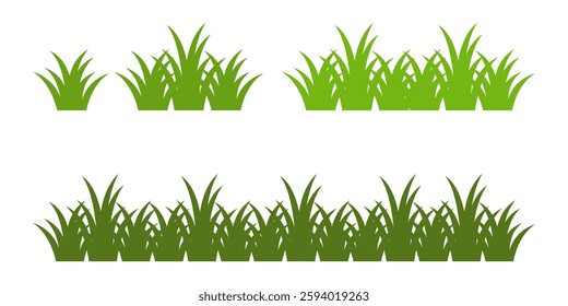 Grass. Collection of grass vector illustrations in flat style. green leaf. Grass illustration isolated on white background