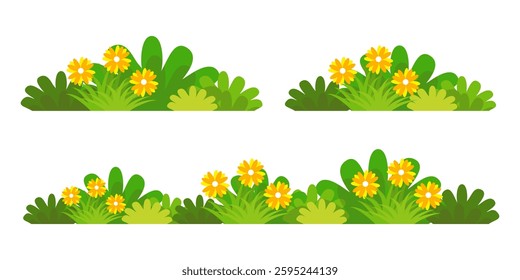 Grass. Collection of grass vector illustrations in flat style. green leaf. Grass illustration isolated on white background