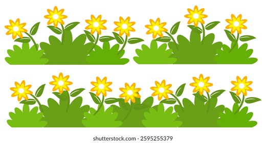 Grass. Collection of grass vector illustrations in flat style. green leaf. Grass illustration isolated on white background