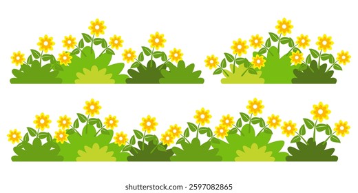 Grass. Collection of grass vector illustrations in flat style. green leaf. Grass illustration isolated on white background