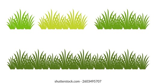 Grass. Collection of grass vector illustrations in flat style. green leaf. Grass illustration isolated on white background
