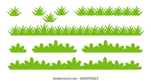 Grass. Collection of grass vector illustrations in flat style. green leaf. Grass illustration isolated on white background
