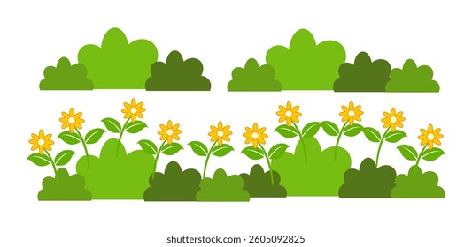 Grass. Collection of grass vector illustrations in flat style. green leaf. Grass illustration isolated on white background