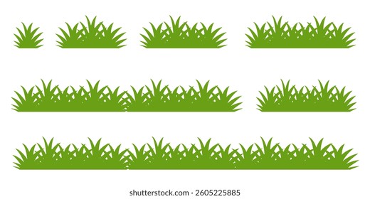 Grass. Collection of grass vector illustrations in flat style. green leaf. Grass illustration isolated on white background