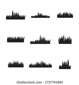 silueta vectorial de colección de césped aislada en blanco.