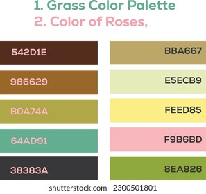 Grass Color Palette, Color of Roses