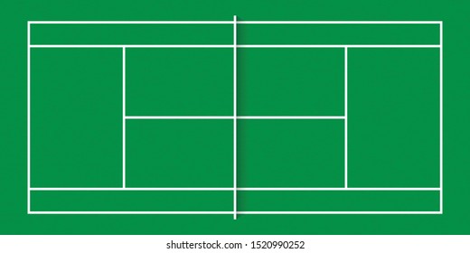 The Grass court of Standard regulation tennis court size for use in court construction, training, learning, simulation, competition, etc.