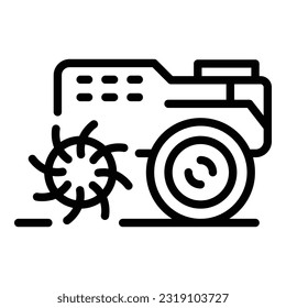 Grass cultivator icon outline vector. Farm machine. Agriculture equipment