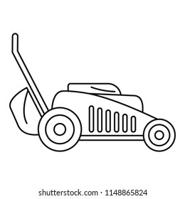 Grass cut machine icon. Outline grass cut machine vector icon for web design isolated on white background