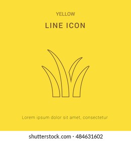 Grass Cute yellow thin line icon / logo Design