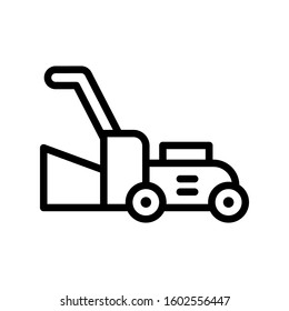 Grass cutter icon design template, outlined style, editable stroke