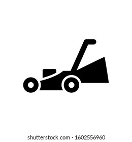 Grass cutter icon design template, glyph style, flat vector