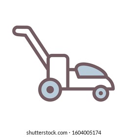 Grass cutter icon design template, color style