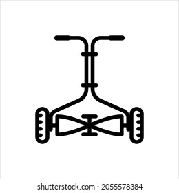 Gras-Cutter-Symbol, Rasenmäher, Gras-Trimmer-Symbol Vektorkunst-Illustration