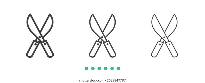 Icono de cortador de hierba. Vector de icono de línea delgada