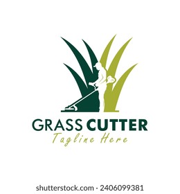 grass cutter illustration logo design