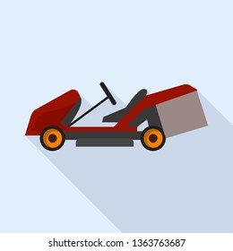 Grass cutter tractor icon. Flat illustration of grass cutter tractor vector icon for web design