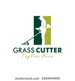 grass cutter vector logo design