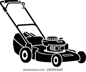 Grass Cutting Garden Lawn Machine Illustration 