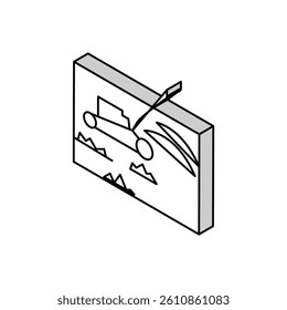 grass cutting with lawn mower isometric icon vector. grass cutting with lawn mower sign. isolated symbol illustration
