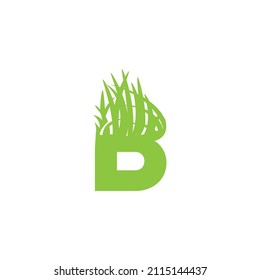Grass cutting letter B logo