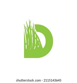 Grass cutting letter D logo