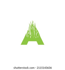 Grass cutting letter A logo