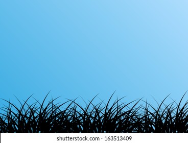 Grass detailed silhouette landscape illustration background vector