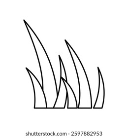 Grass doodle line icon with white background vector stock illustration