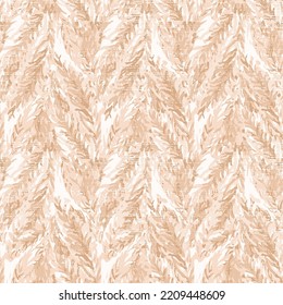 Grass dry leaves pattern in chevron line style in spring. Floral olive seamless hand drawn ornament. Modern doodle repeat pattern with olive branch. Eucalyptus cute wallpaper, 