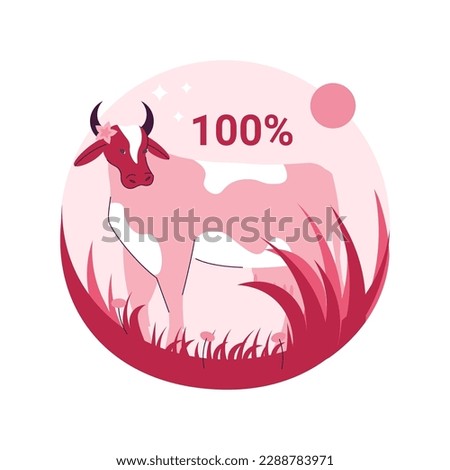 Grass fed beef abstract concept vector illustration. Grass-finished beef, finest nutrient-rich meat diet, eco farming, saturated fats, antioxidants, rotational grazing abstract metaphor.