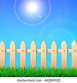 grass fence sky