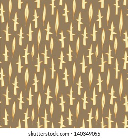 Grass Field Seamless Pattern (repetitive) on yellow background. Illustration is in eps8 vector mode.