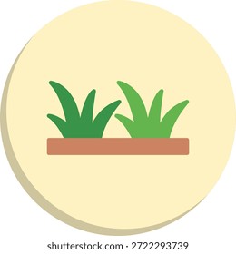 Ícone de Estilo de Círculo Plano de Grama