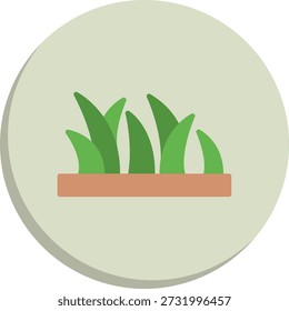 Icono de estilo de círculo plano de hierba