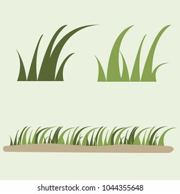 Grass Flat icon set illustration
