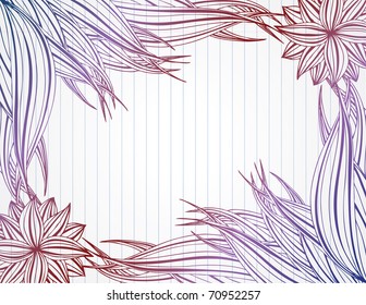 Grass and floral doodles form text area.