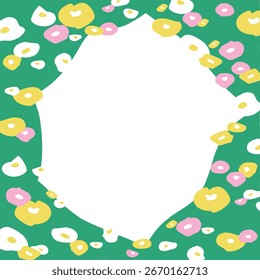 
Grass and flower illustration frame