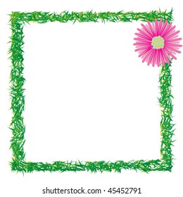 grass and flower photo frame, abstract art illustration