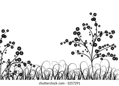 Gras und Blume, Vektorgrafik